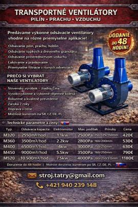 Ekstrakcijas aparāts Transportné ventilátory  |  Kaltes, gaisa plūsmas iekārtas | Kokapstrādes iekārtas | Juraj polovka šneky výroba 