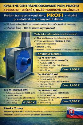 Ekstrakcijas aparāts Transportné ventilátory  |  Kaltes, gaisa plūsmas iekārtas | Kokapstrādes iekārtas | Juraj polovka šneky výroba 